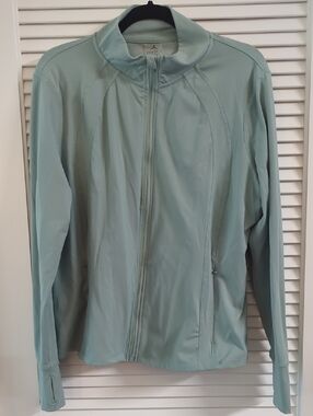 XL Danskin Light Sage / Aqua Zip-Front workout  Jacket With Zip Pockets